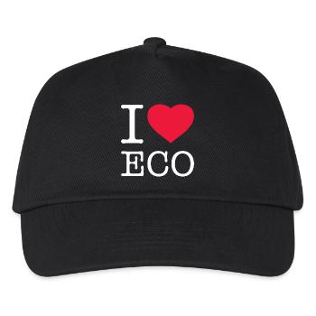 I LOVE ECO - Kids’ Baseball Cap - black - Front