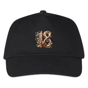 18 Jahre Gold Diamanten 18. Geburtstag Geschenk - Kinder Basecap - Schwarz - Vorne