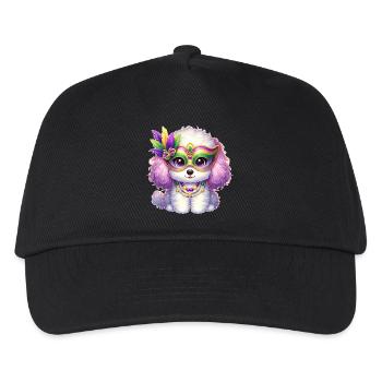 Mardi Gras Pudel Design - Kinder Basecap - Schwarz - Vorne