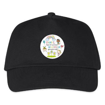Danke fürs Wachsen – Kinderfreundliches Design - Kinder Basecap - Schwarz - Vorne