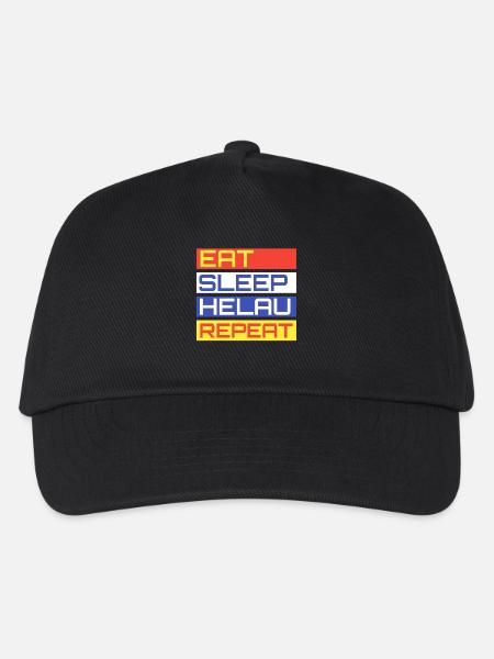 EAT SLEEP HELAU REPEAT Design - Kinder Basecap - Schwarz