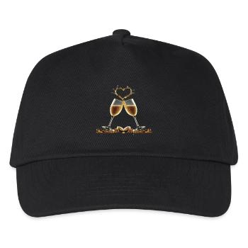 Two Glasses Forming a Heart / Gift Idea - Kids’ Baseball Cap - black - Front