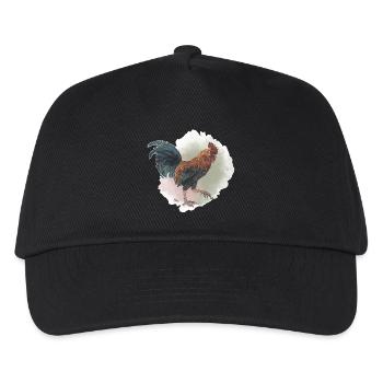 Veganuary 2024 Hahn - Kinder Basecap - Schwarz - Vorne