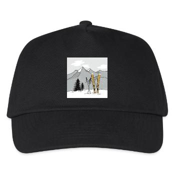 Skiing in winter in the mountains - Kids’ Baseball Cap - black - Front