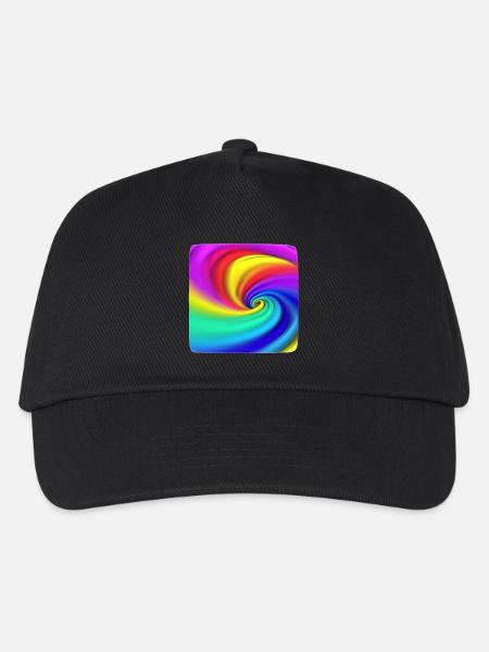 Regenbogenwirbel Farbenspiel - Kinder Basecap - Schwarz