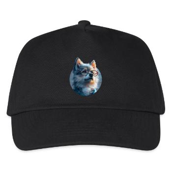 Illustration de Loup avec lunettes - Casquette de baseball Enfant - noir - Devant