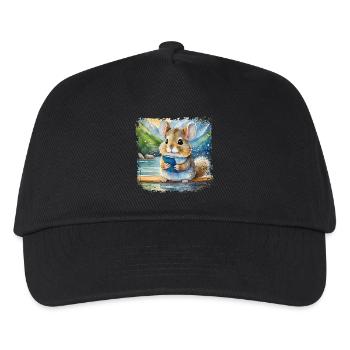 Cute young chinchilla using mobile phone - Kids’ Baseball Cap - black - Front
