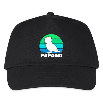 Vogel Papagei Spruch Tier Tierliebhaber Haustier - Kinder Basecap - Schwarz - Vorne