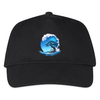 Ein Baum unter einer Welle - Kinder Basecap - Schwarz - Vorne