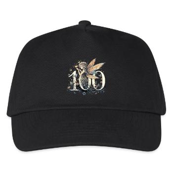 100 Jahre Fee Elfe süß Geburtstag Geschenk - Kinder Basecap - Schwarz - Vorne