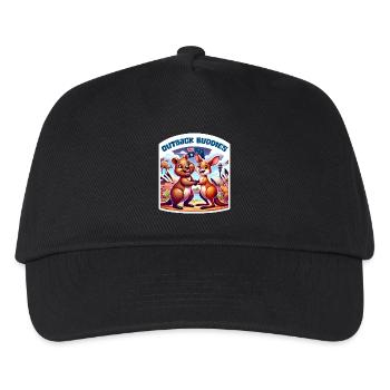 Australien Känguru und Quokka Design - Kinder Basecap - Schwarz - Vorne