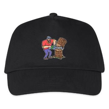Wood Saw Sawdust Forestry Work Lumberjack Forestry - Kids’ Baseball Cap - black - Front