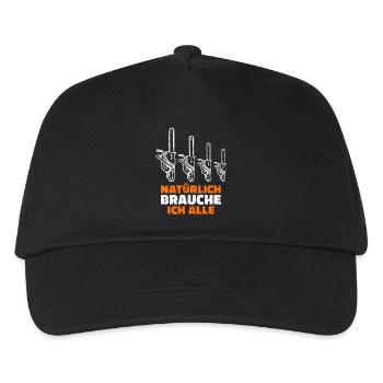 Lumberjack Wood Statement Saw Sawdust Woodland - Kids’ Baseball Cap - black - Front