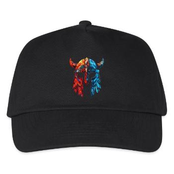 Wikinger-Helm mit Hörnern - Kinder Basecap - Schwarz - Vorne