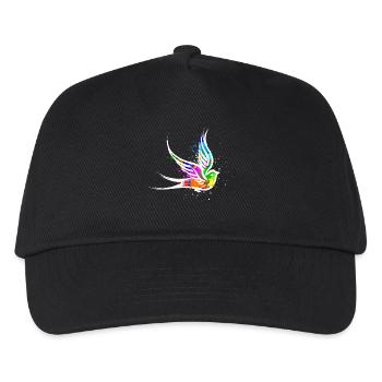 Vogel Street Art Graffiti Zeichnen Illustration - Kinder Basecap - Schwarz - Vorne