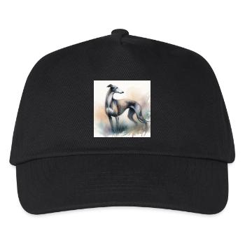 Aquarell Greyhound - Kinder Basecap - Schwarz - Vorne