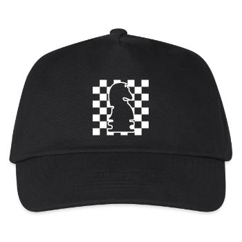 Chess Horse Checkerboard Pattern Symbol Graphic Logo - Kids’ Baseball Cap - black - Front
