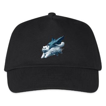 Super Katze Perser weiß Perserkatze Geschenk - Kinder Basecap - Schwarz - Vorne