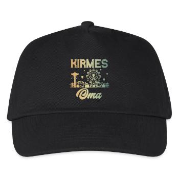 Kirmes Oma Jahrmarkt Rummel Volksfest - Kinder Basecap - Schwarz - Vorne