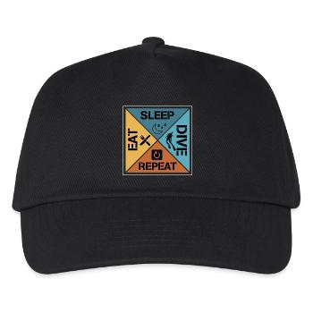 Eat sleep dive repeat - Kinder Basecap - Schwarz - Vorne