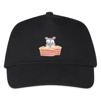 Maus Torte Kuchen Süßigkeiten Nagetiere - Kinder Basecap - Schwarz - Vorne