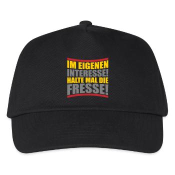 Im eigenen Interesse halte mal die Fresse - Kinder Basecap - Schwarz - Vorne