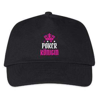 Königin Poker Statement Casino Profispieler Zocken - Kinder Basecap - Schwarz - Vorne