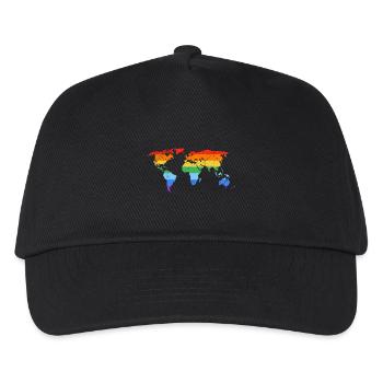 Rainbow World Map Pride - Kids’ Baseball Cap - black - Front