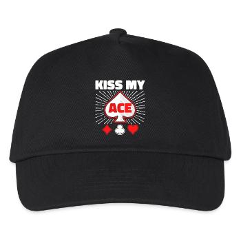 Poker Kartenspiel Casino Glücksspiel Statement - Kinder Basecap - Schwarz - Vorne