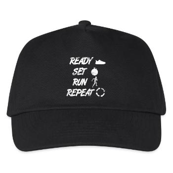 Ready Set Run Repeat - Kinder Basecap - Schwarz - Vorne