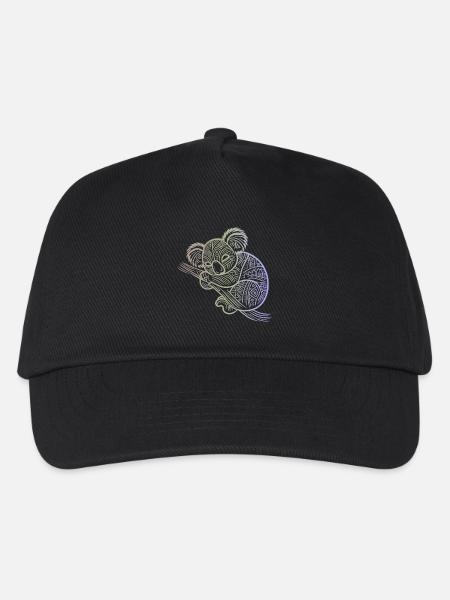 Koala in Aborigine-Mustern, Stammesmuster - Kinder Basecap - Schwarz