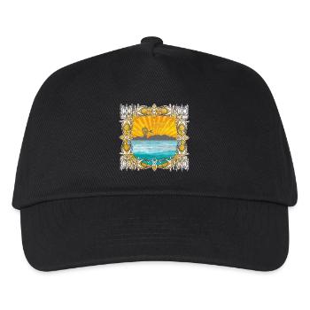 Sunrise by the sea with windmill - Kids’ Baseball Cap - black - Front