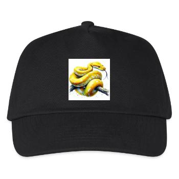 Gelbe Python - Kinder Basecap - Schwarz - Vorne