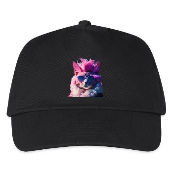 Idée cadeau chat coloré avec mohawk - Casquette de baseball Enfant - noir - Devant
