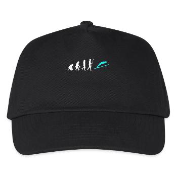 Skiing Winter Sports Evolution Skiers Winter - Kids’ Baseball Cap - black - Front