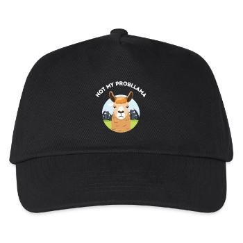Not my probllama - Mürrisches Lama - Kinder Basecap - Schwarz - Vorne