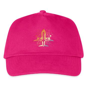 Airplane Drawing Retro Look - Kids’ Baseball Cap - fuchsia - Front