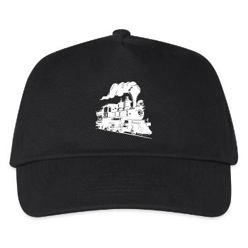 Dampflokomotive Grafik - Kinder Basecap - Schwarz - Vorne