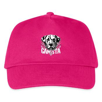 Dalmatiner Gangsta Gangster Hund Geschenk - Kinder Basecap - Fuchsia - Vorne