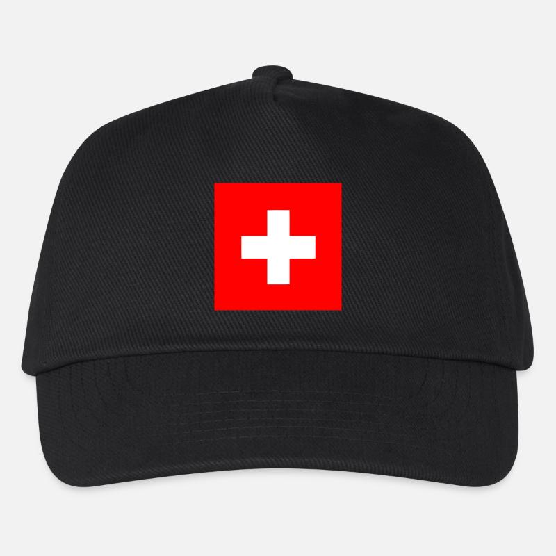 Schweiz - Kinder Basecap - Schwarz