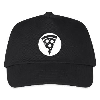 Pizza Stück Zeichnung - Kinder Basecap - Schwarz - Vorne