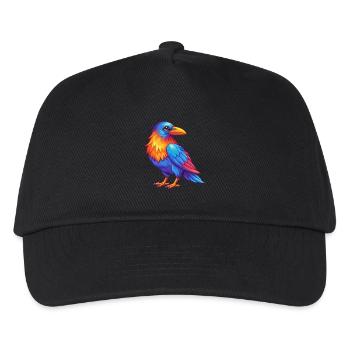 Crow coloré Kawaii dessin animé Personnage Clipart - Casquette de baseball Enfant - noir - Devant
