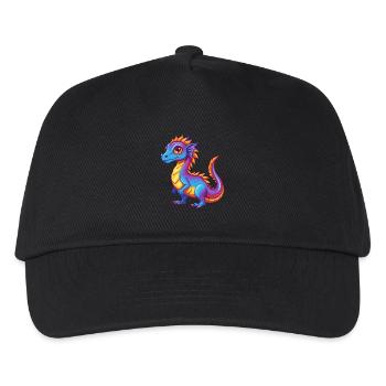 basilic coloré kawaii personnage de dessin animé clipart - Casquette de baseball Enfant - noir - Devant