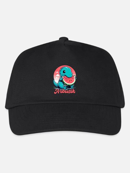 Süßer T-Rex Wassermelone Arbusik Geschenk - Kinder Basecap - Schwarz