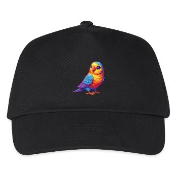 Sittich Bunte Kawaii Cartoon Figur Vogel - Kinder Basecap - Schwarz - Vorne