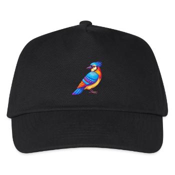 Geai bleu coloré Kawaii dessin animé Personnage Oiseau - Casquette de baseball Enfant - noir - Devant