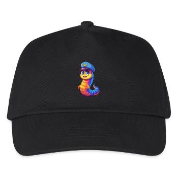 Ver marin Coloré Kawaii Dessin animé Animal marin - Casquette de baseball Enfant - noir - Devant