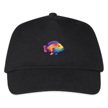 Napoleon Lippfisch Buntes Kawaii Cartoon Meerestier - Kinder Basecap - Schwarz - Vorne