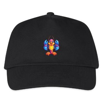 Hummer Buntes Kawaii Cartoon Meerestier - Kinder Basecap - Schwarz - Vorne