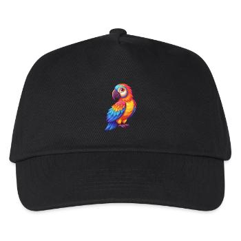 Perroquet coloré Kawaii personnage de dessin animé oiseau - Casquette de baseball Enfant - noir - Devant